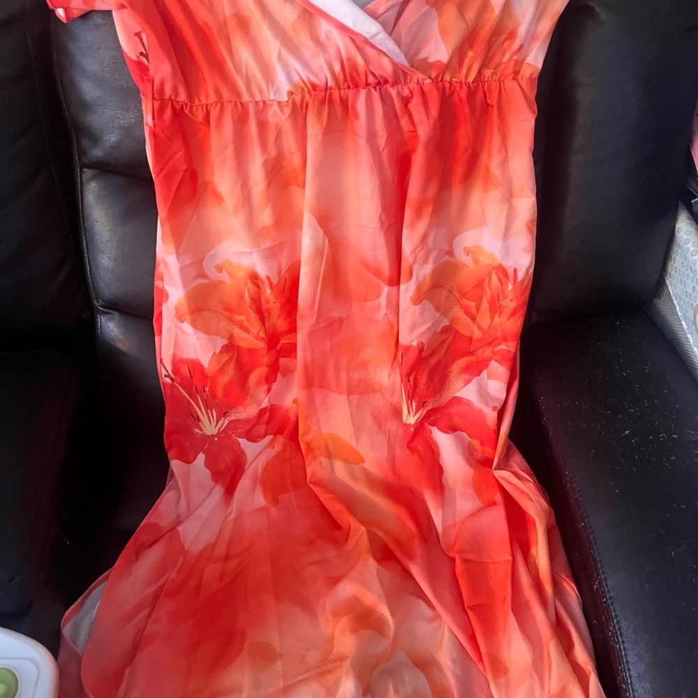 3 for 15 Floral Orange  Dress
